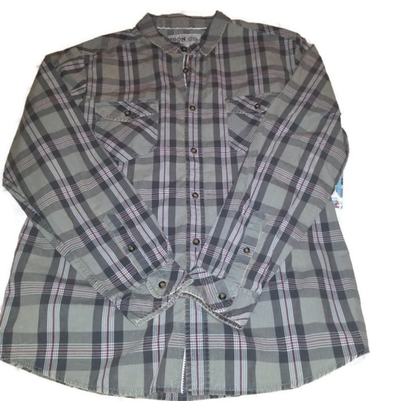 Iron Co Plaid Long Sleeve Button Down Shirt - Picture 4 of 5